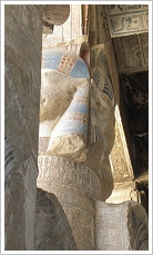 Temple of Hathor: pillar of the large hypostyle hall