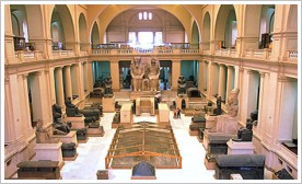 Main hall of the Egyptian Museum in Cairo