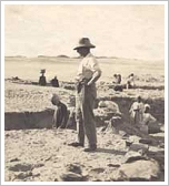 Georg Steindorff during excavation in Aniba, Egypt