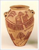 Pre-dynastic Egyptian vase, dating from 3,400 B.C., from the Steindorff collection