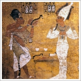 Painting in Tutankhamun's tomb depicting the Opening of the Mouth Ceremony