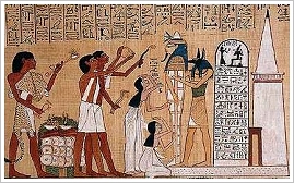 Papyrus Hunefer with depiction of the Opening of the Mouth Ceremony