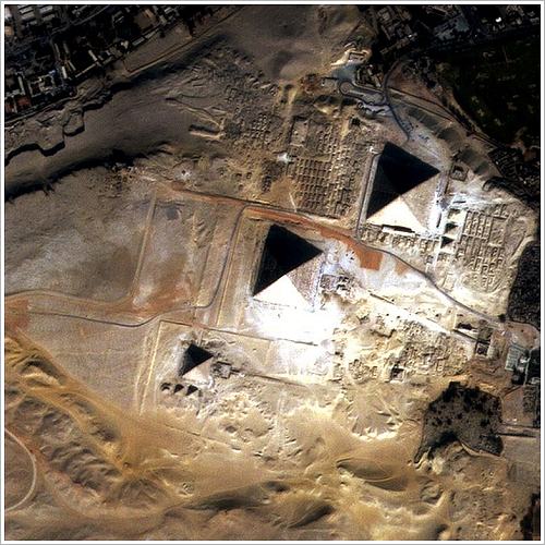 Satellite image of the Great Pyramids © EIAST