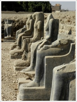 Seated Sekhmet statues at Mut Temple, Luxor East Bank