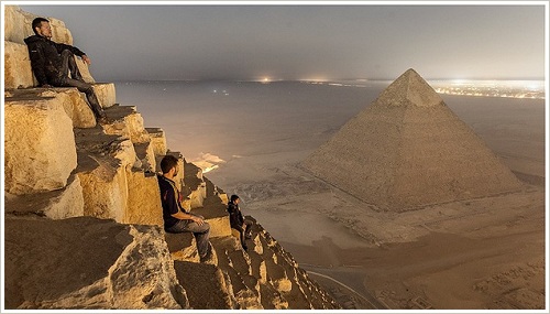View from the Pyramid of Menkaure onto the Pyramid of Khafre, Giza Plateau, © Vitaly Raskalov