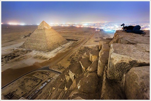 View from the Pyramid of Menkaure onto the Pyramid of Khafre, Giza Plateau, © Vadim Machorov