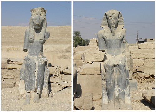 Statues in the Temple of Mut in Karnak