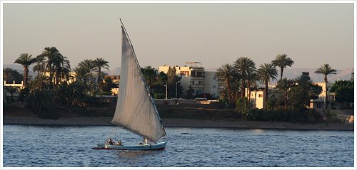 Houses on the Nile River, Luxor West Bank
