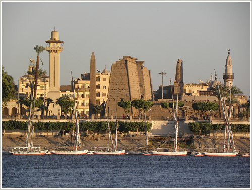 View from the Nile onto Luxor Temple, Luxor Eastbank