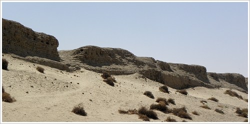 Mud-brick wall of the ancient city of Nekheb
