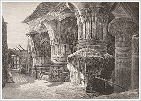 Temple of Esneh - Illustration of G. Pearson, in: Edwards, Amelia Ann Blanford - A Thousand Miles Up The Nile, 1890