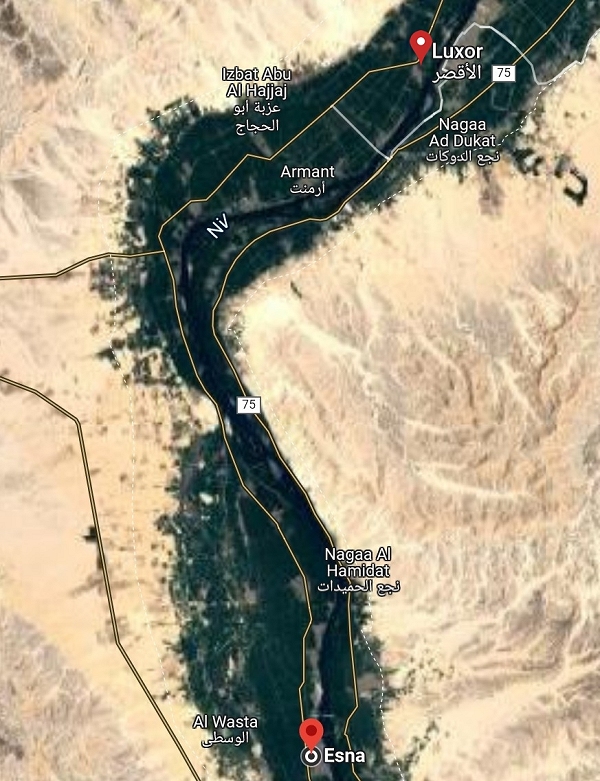 © Google - Route from Luxor to Esna